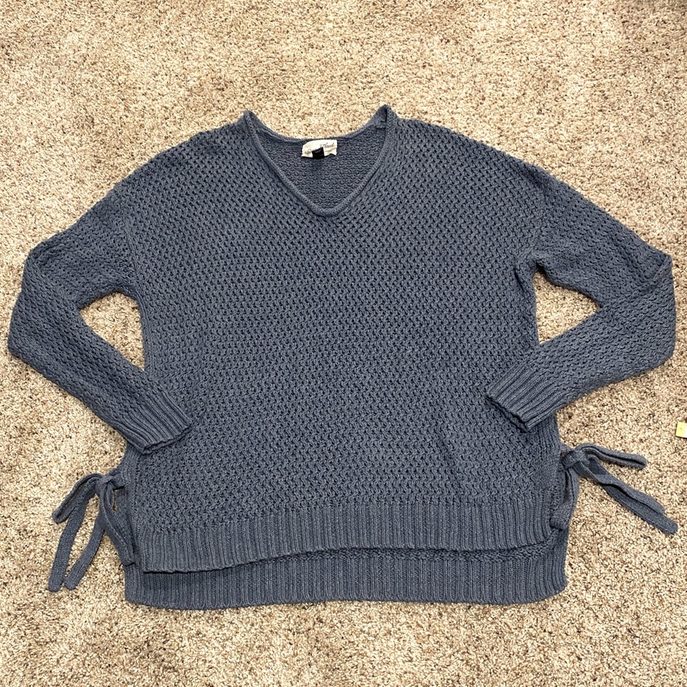 Universal Threads Slate Blue Lightweight Sweater with Side Ties - S
